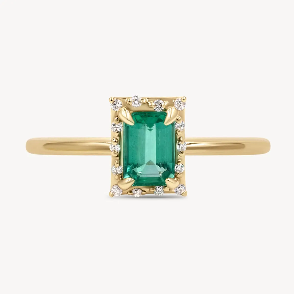 Starry Frame Emerald Ring