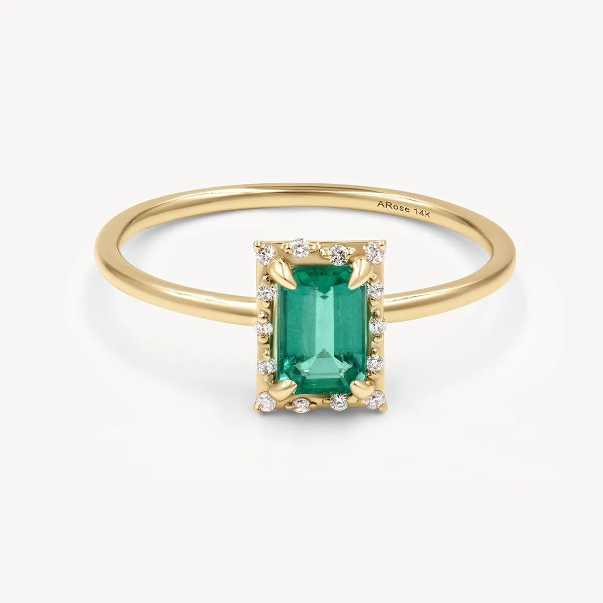 Starry Frame Emerald Ring