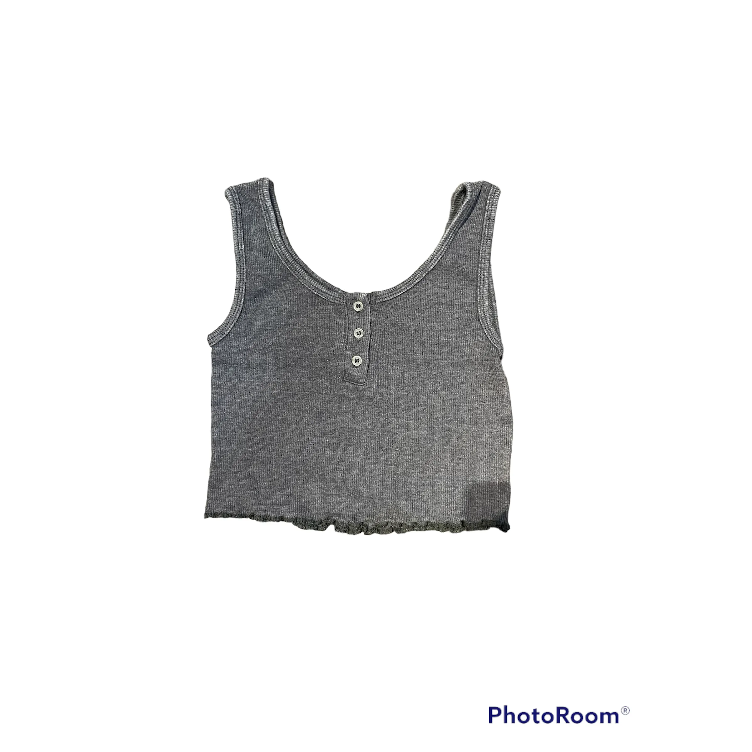 steel grey henley tank