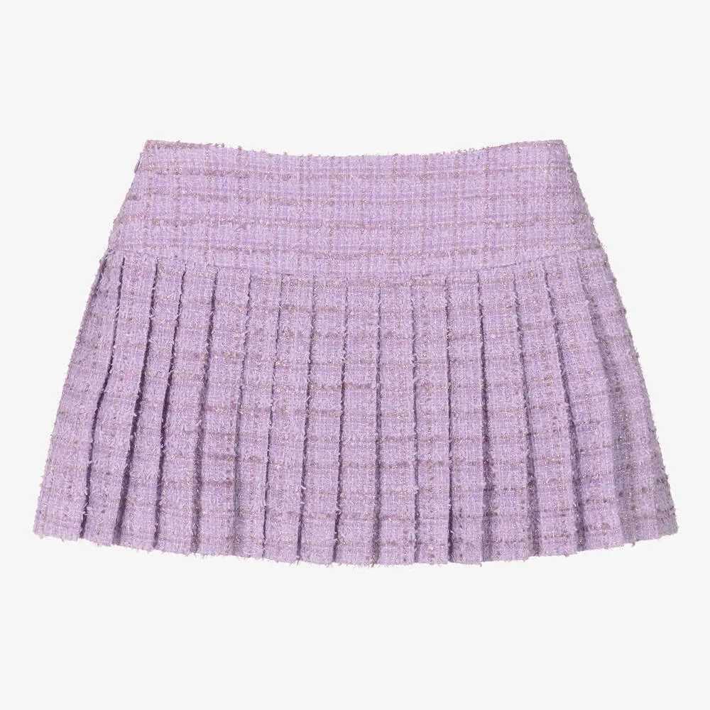 Teen Girls Purple Tweed Medusa Skirt 