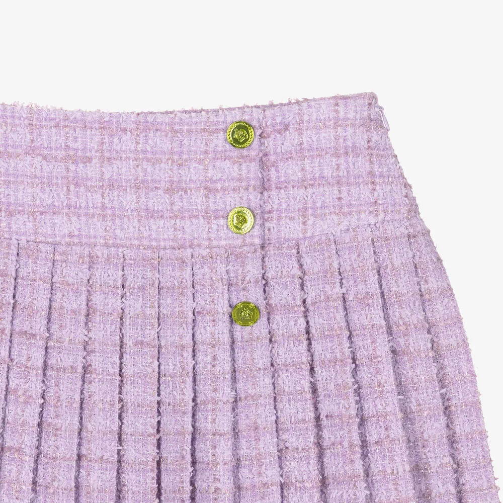 Teen Girls Purple Tweed Medusa Skirt 