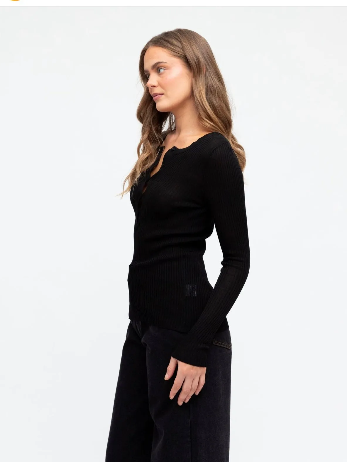 The Henley Knit Top - Black