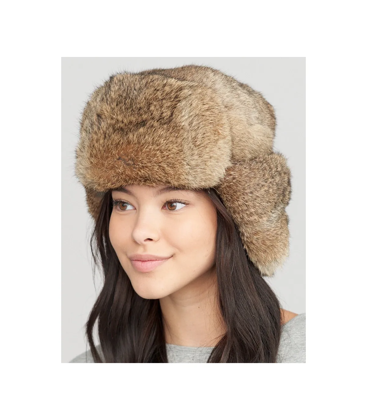 The Moscow Full Fur Rabbit Ladies Russian Hat in Brown: FurHatWorld.com