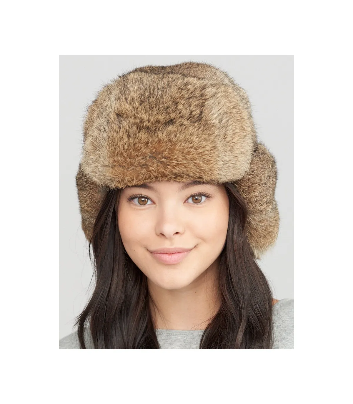 The Moscow Full Fur Rabbit Ladies Russian Hat in Brown: FurHatWorld.com