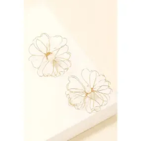 Thin Frame Flower Stud