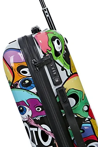 Tokyoto Luggage Carry-On Trolley Cabin Suitcase Travel Bag - Monsters&Zombies (Trolley + Charger)