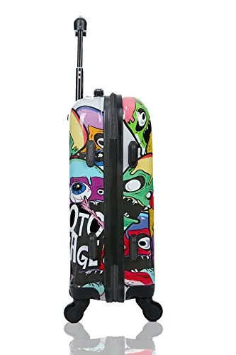 Tokyoto Luggage Carry-On Trolley Cabin Suitcase Travel Bag - Monsters&Zombies (Trolley + Charger)