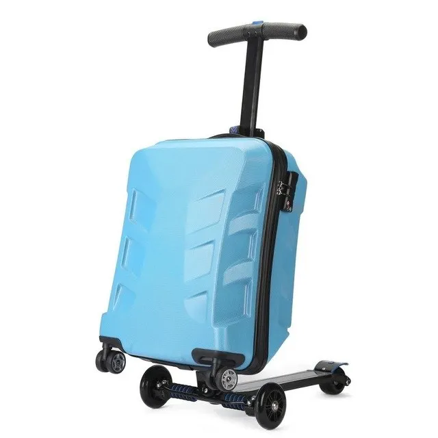 Travel Tale 100% Pc Personality Cool Scooter Suitcase Carry On Spinner Wheel Multi-Function