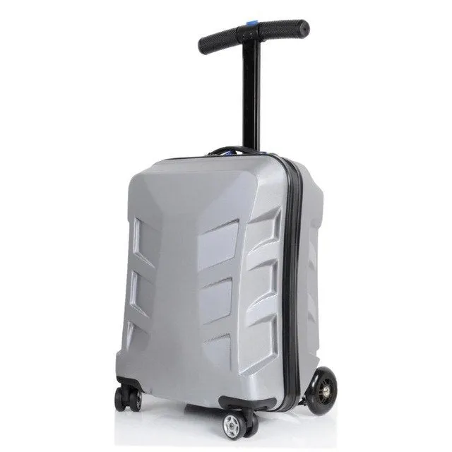 Travel Tale 100% Pc Personality Cool Scooter Suitcase Carry On Spinner Wheel Multi-Function