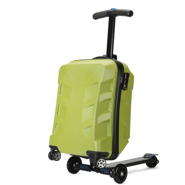 Travel Tale 100% Pc Personality Cool Scooter Suitcase Carry On Spinner Wheel Multi-Function