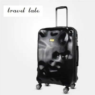 Travel Tale Fashion Personality Meteorites 100% Pc Suitcase Carry On Spinner Customs Lock Wheel