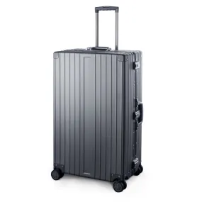 TRAVELKING Multi-size All Aluminum Hard Shell Luggage Case Carry On Spinner Suitcase (20-28) (Grey, 28)