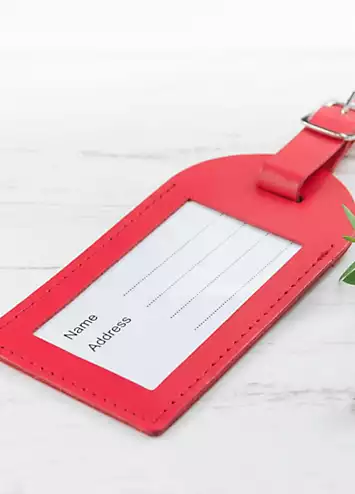 Treat Republic Personalised Red Foiled Leather Luggage Tag | Kaleidoscope