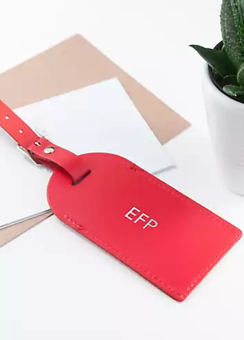 Treat Republic Personalised Red Foiled Leather Luggage Tag | Kaleidoscope