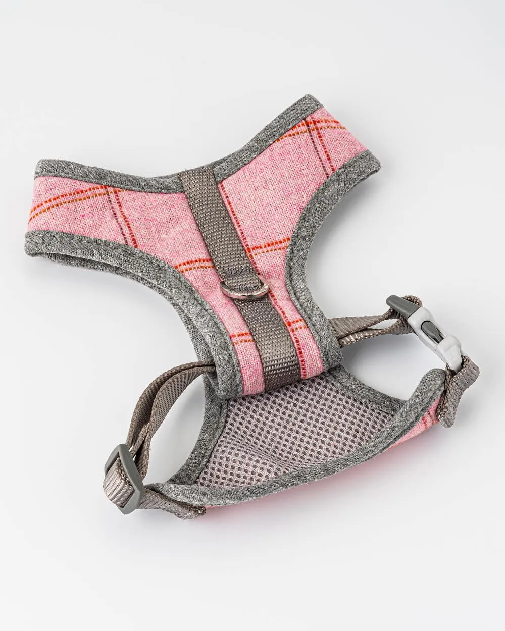 Tweed Dog Harness - Pink Checked