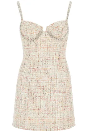 tweed sheath dress with crystal