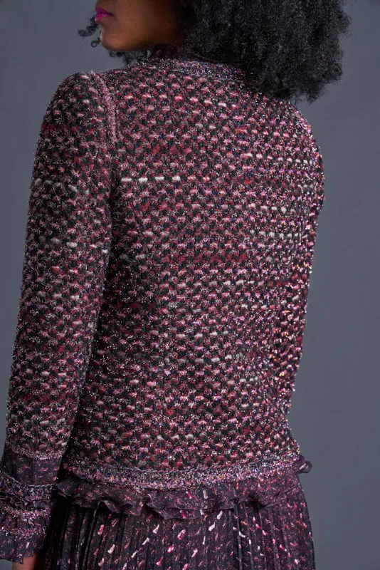 Typical Maison Common Signature Tweed Jacket Bordeaux