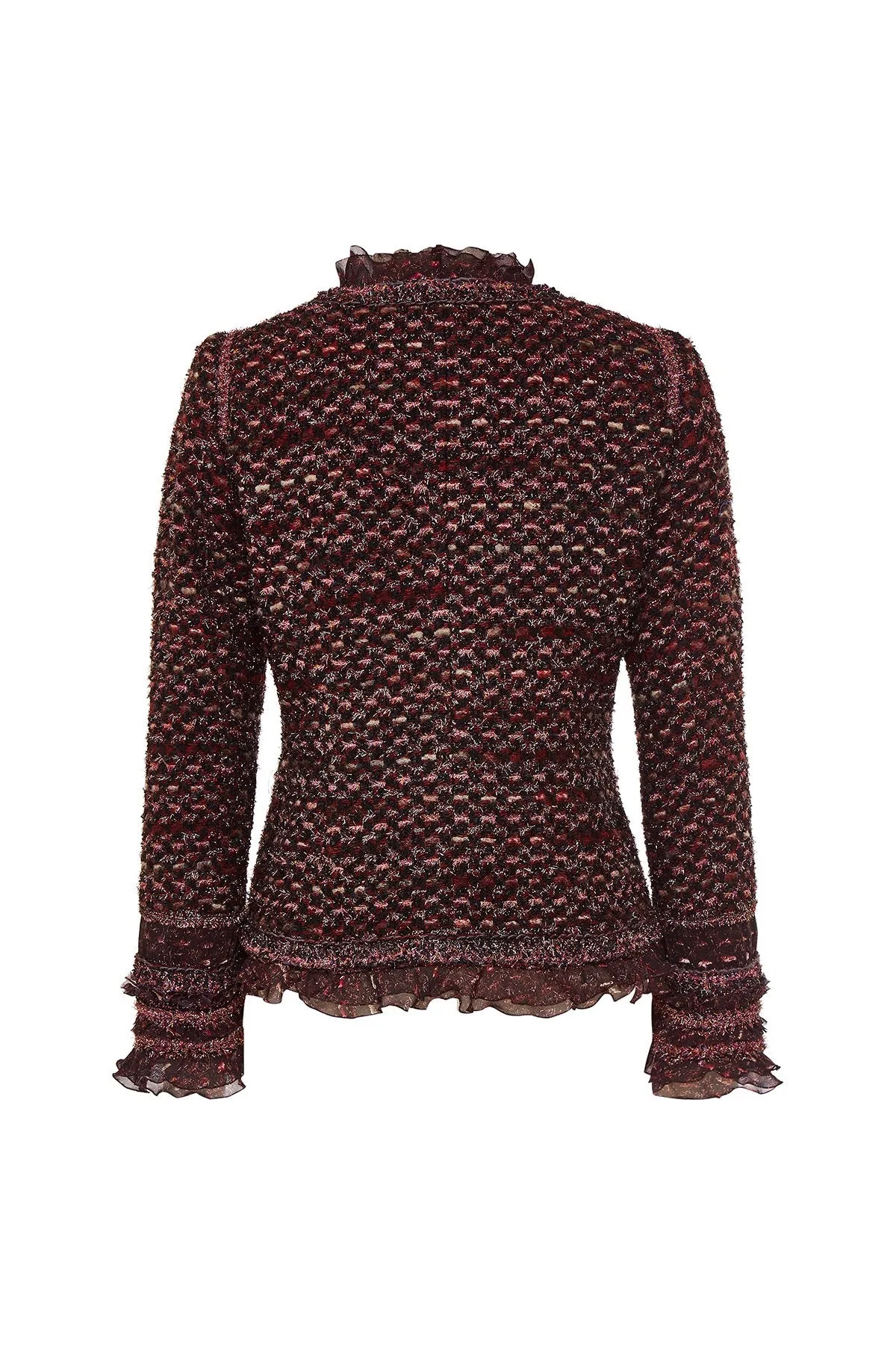 Typical Maison Common Signature Tweed Jacket Bordeaux