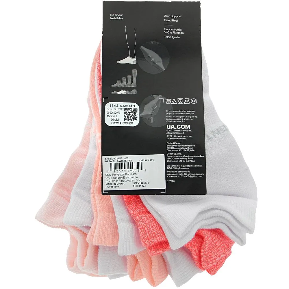 Under Armour Womens Essentials 6pk No Show Socks