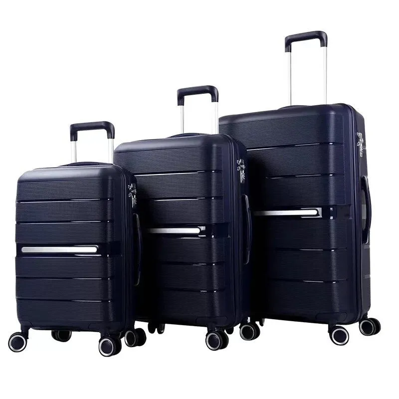 Unisex 20 24 28 Inch PP Rolling Luggage Set 3 Pieces Trolley Suitcase