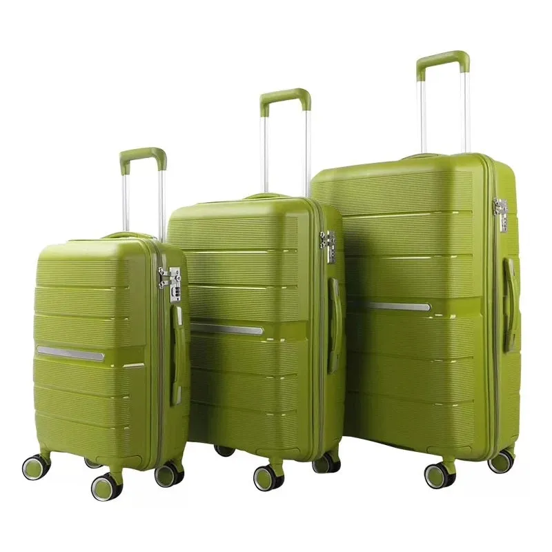 Unisex 20 24 28 Inch PP Rolling Luggage Set 3 Pieces Trolley Suitcase