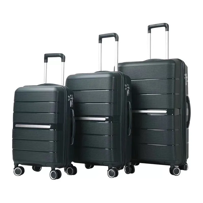 Unisex 20 24 28 Inch PP Rolling Luggage Set 3 Pieces Trolley Suitcase