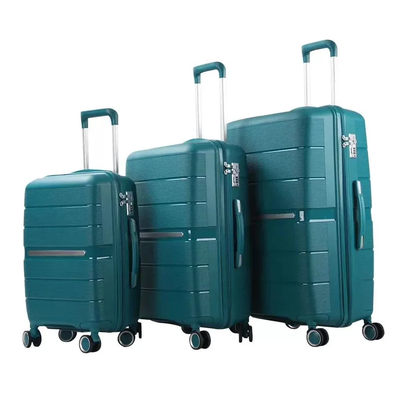 Unisex 20 24 28 Inch PP Rolling Luggage Set 3 Pieces Trolley Suitcase