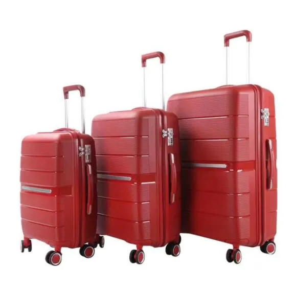 Unisex 20 24 28 Inch PP Rolling Luggage Set 3 Pieces Trolley Suitcase