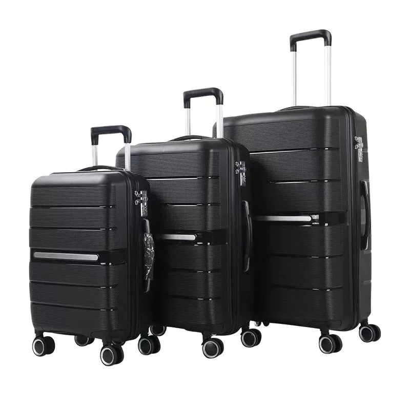 Unisex 20 24 28 Inch PP Rolling Luggage Set 3 Pieces Trolley Suitcase