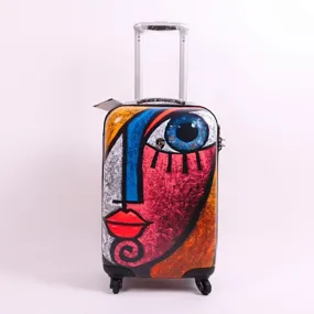 Unisex 20 Inch Fashion Abstract Art Rolling Luggage Suitcase Trolley Bag