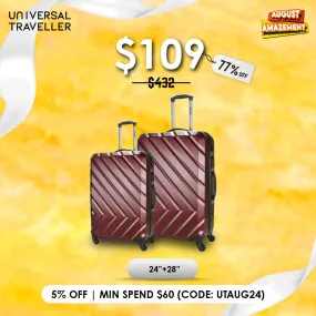 URBANlite Conti 24+28 Bundle | 4-Wheel Spinner | Anti-Scratch | Hard Case Luggage