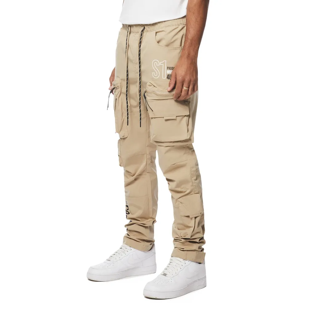 Utility Windbreaker Cargo Pants - Khaki