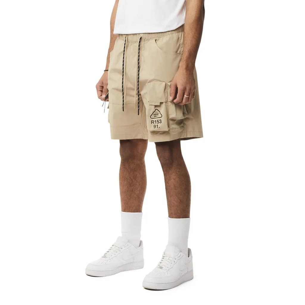 Utility Windbreaker Cargo Shorts - Khaki