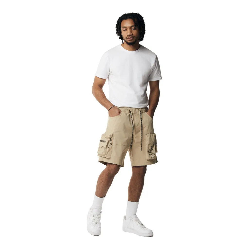 Utility Windbreaker Cargo Shorts - Khaki