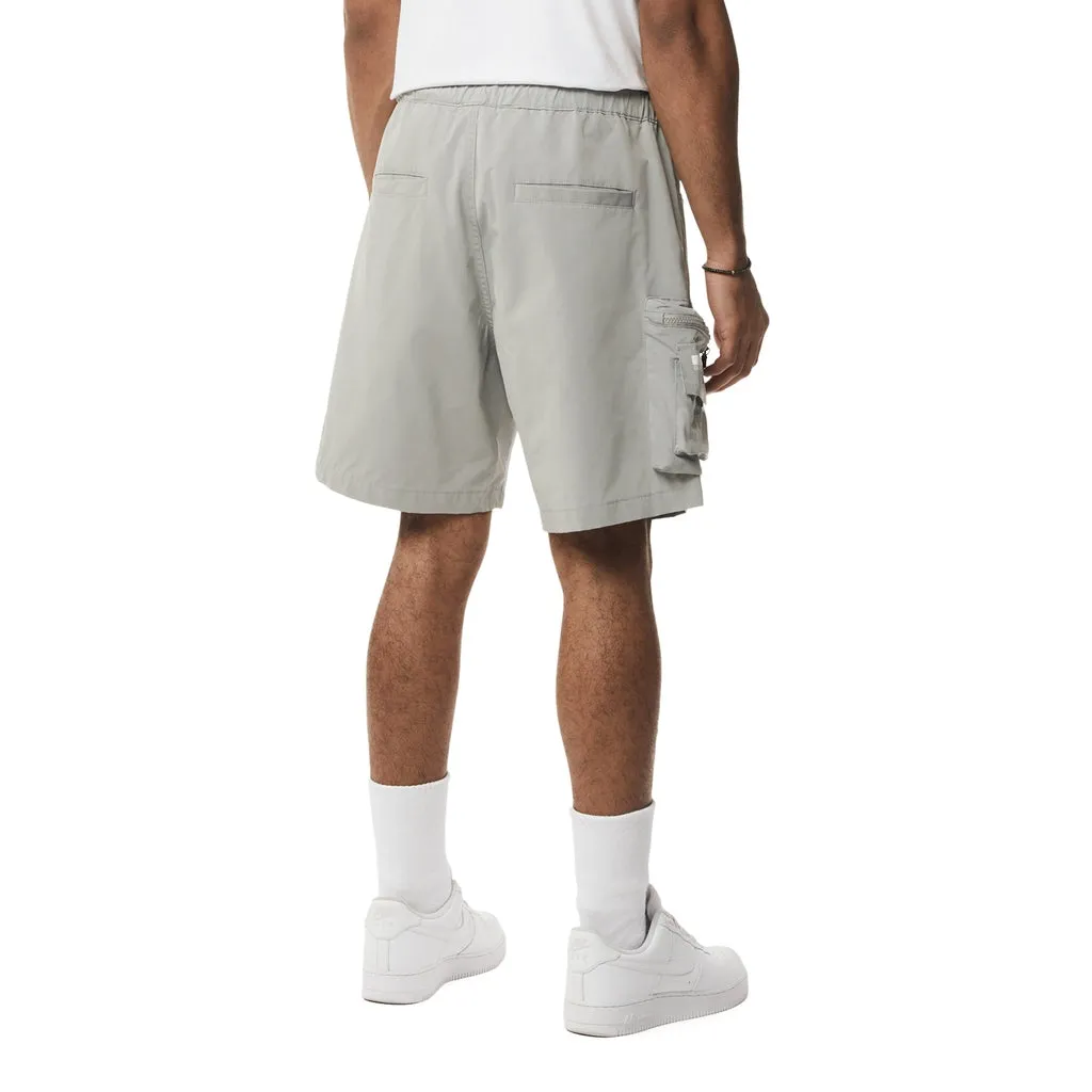 Utility Windbreaker Cargo Shorts - Light Grey