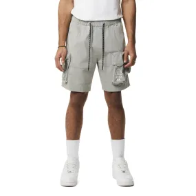 Utility Windbreaker Cargo Shorts - Light Grey