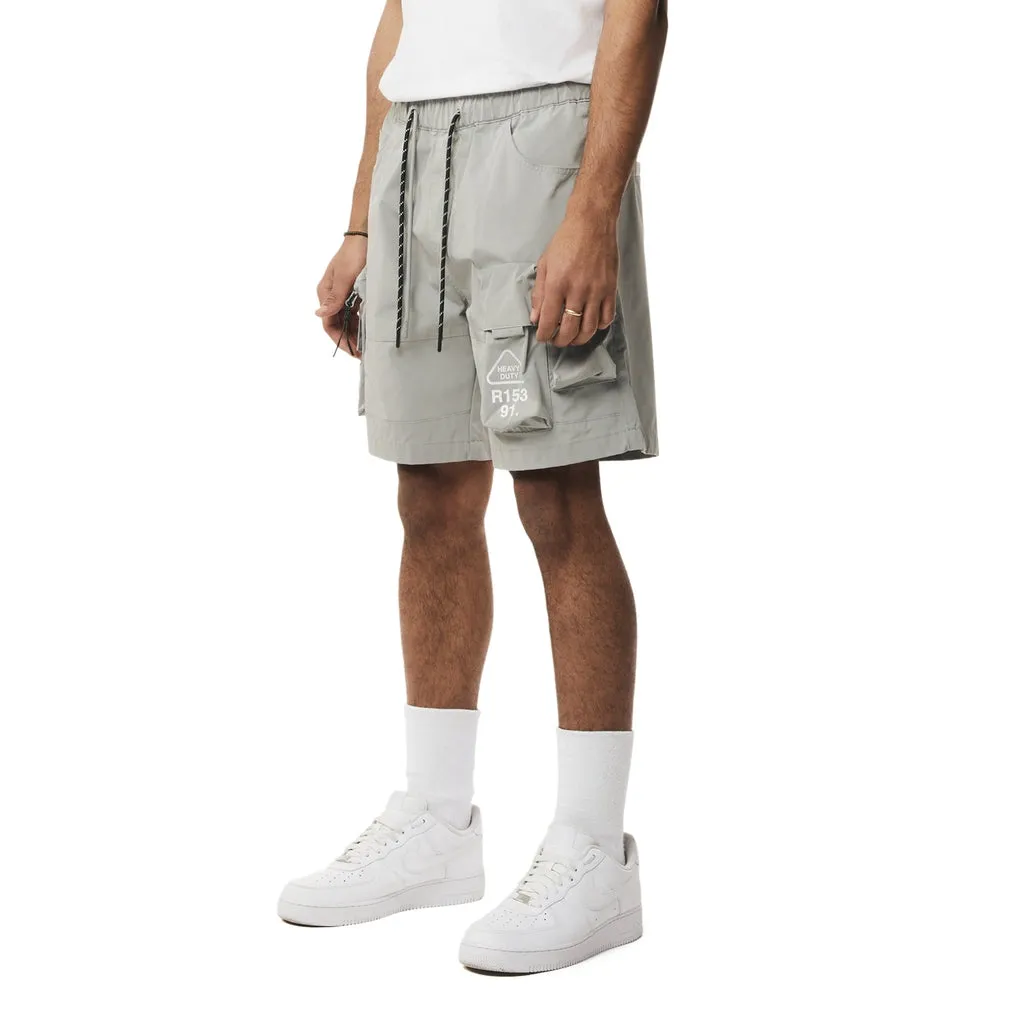 Utility Windbreaker Cargo Shorts - Light Grey