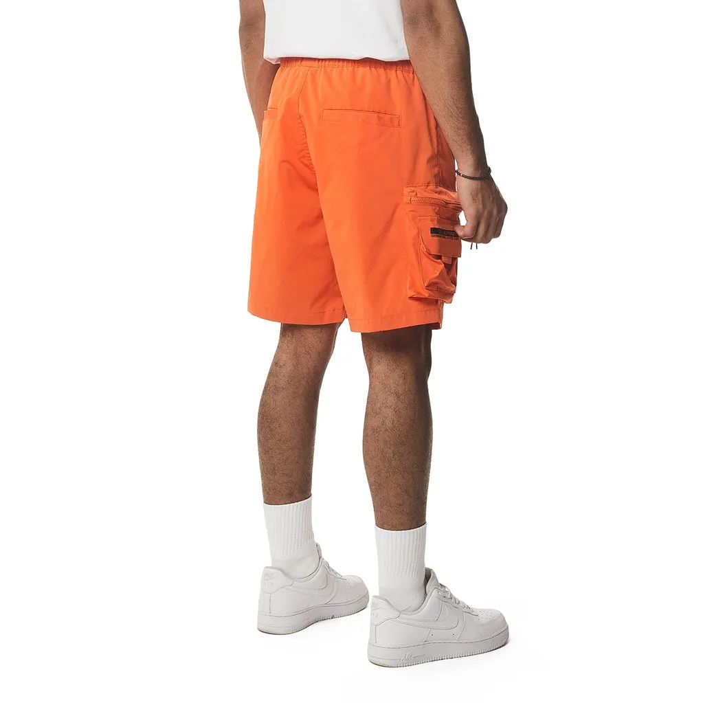 Utility Windbreaker Cargo Shorts - Orange