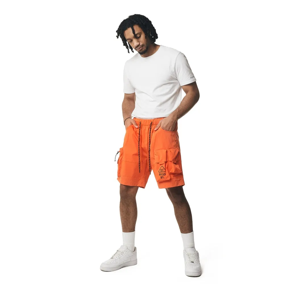 Utility Windbreaker Cargo Shorts - Orange