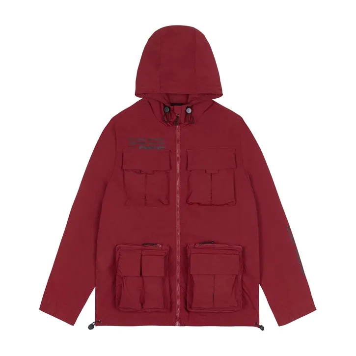 Utility Windbreaker Jacket - Burgundy