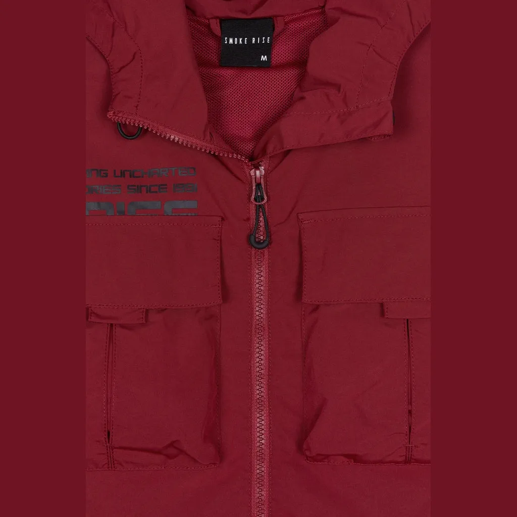 Utility Windbreaker Jacket - Burgundy