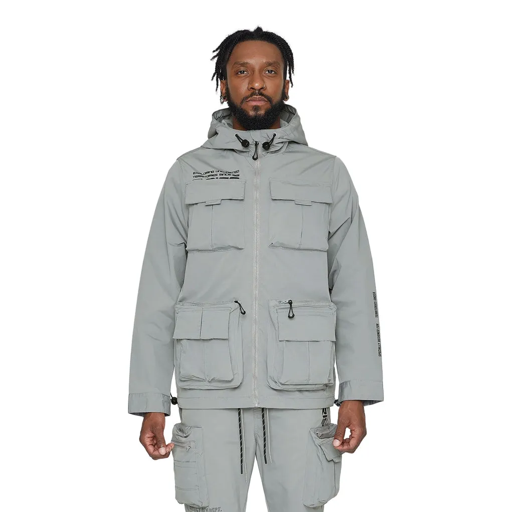 Utility Windbreaker Jacket - Light Grey