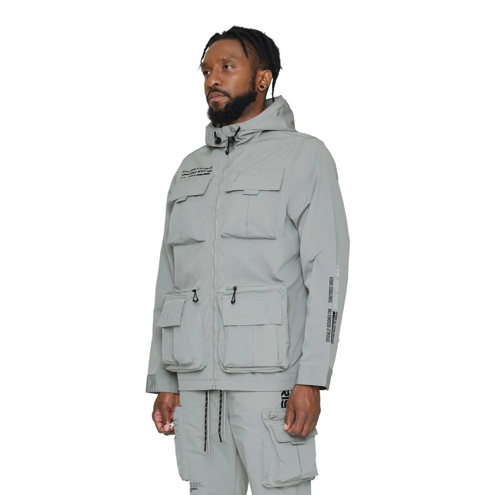 Utility Windbreaker Jacket - Light Grey