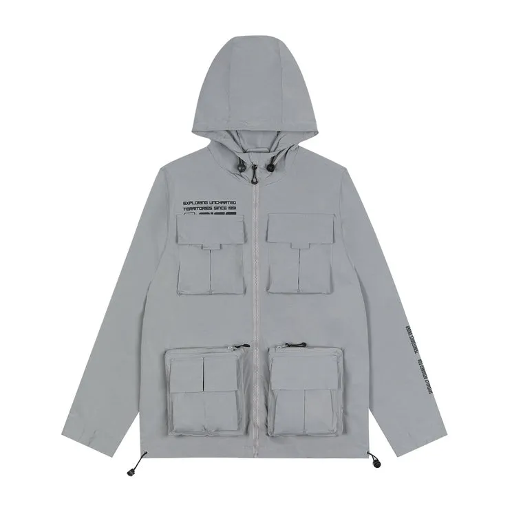 Utility Windbreaker Jacket - Light Grey