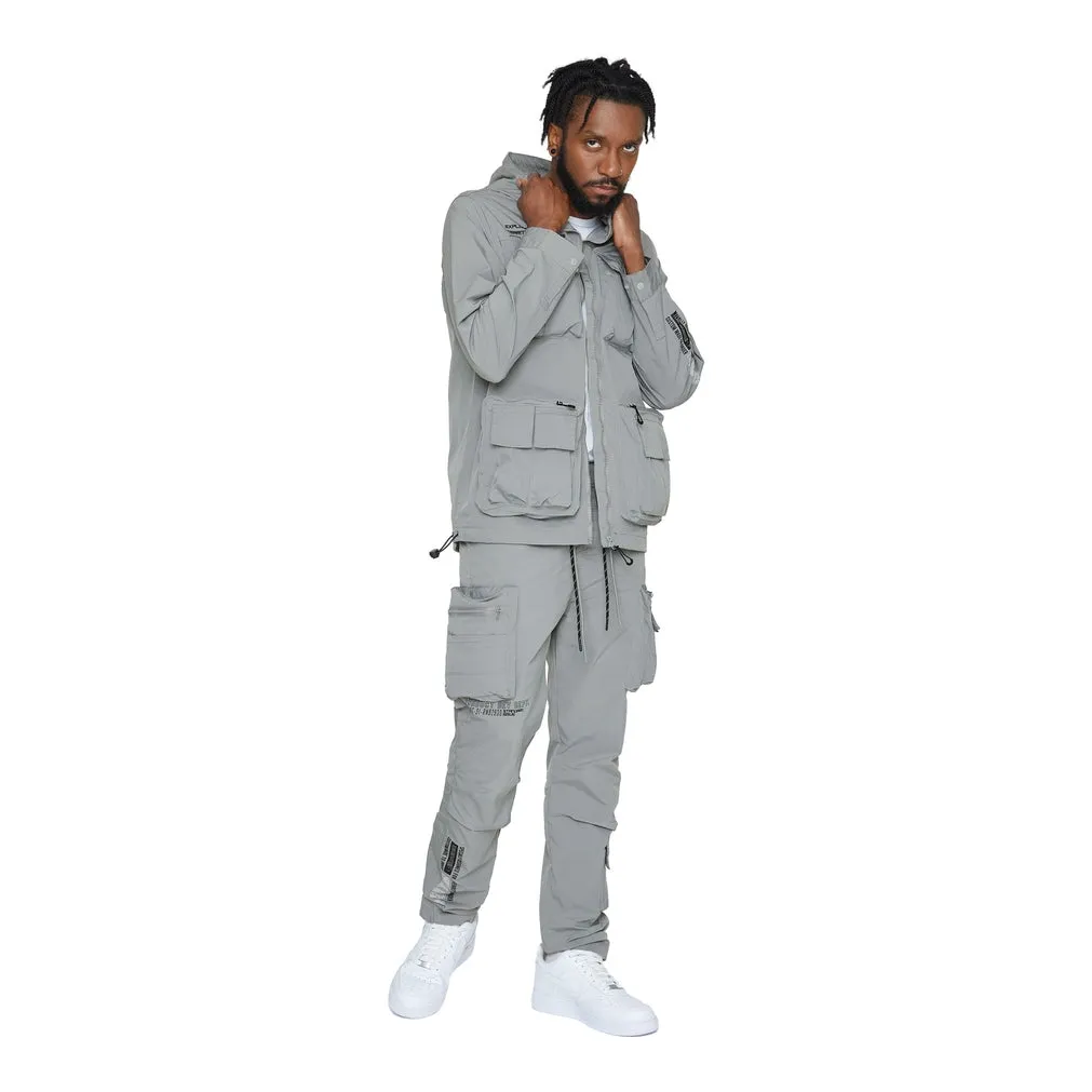 Utility Windbreaker Jacket - Light Grey