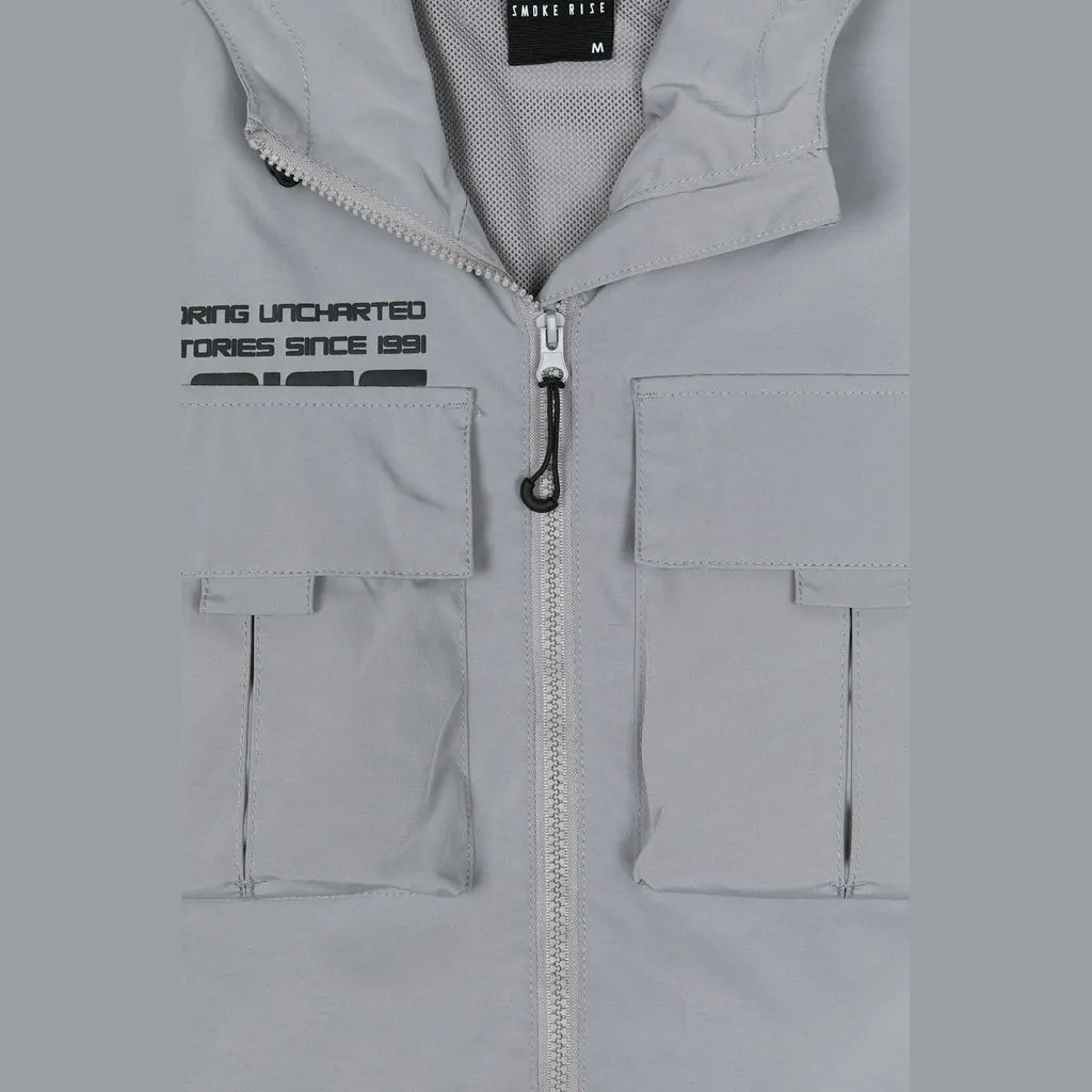 Utility Windbreaker Jacket - Light Grey