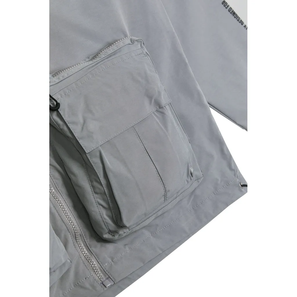 Utility Windbreaker Jacket - Light Grey