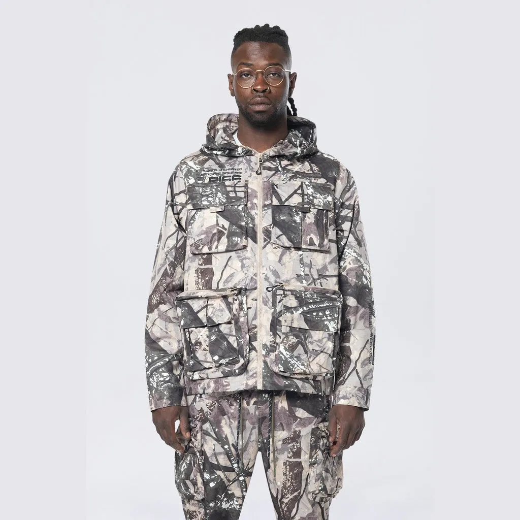 Utility Windbreaker Jacket - Olive Hunting Camo