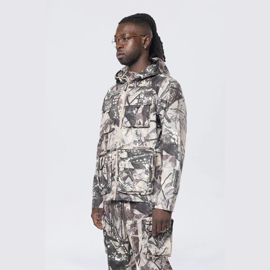 Utility Windbreaker Jacket - Olive Hunting Camo