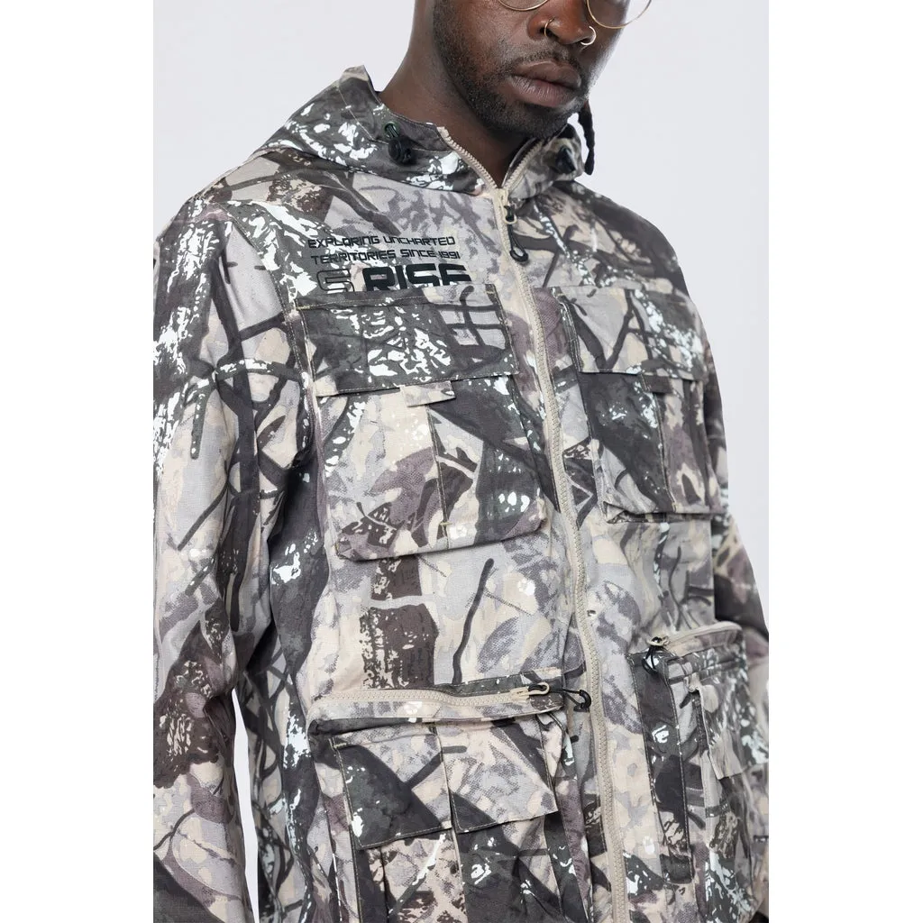 Utility Windbreaker Jacket - Olive Hunting Camo